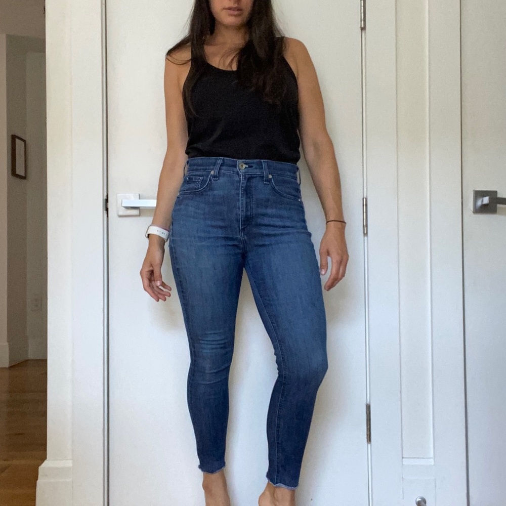 Rag & Bone High Rise Ankle Skinny Jeans Cropped 28